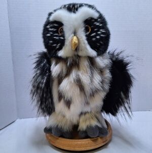 Douglas Darius The Great Gray Owl Plush 11" Lifelike #3843 Gray Black White